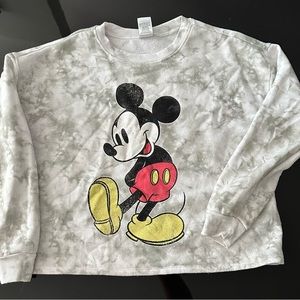 Womens Mickey Mouse crop oversized sweater